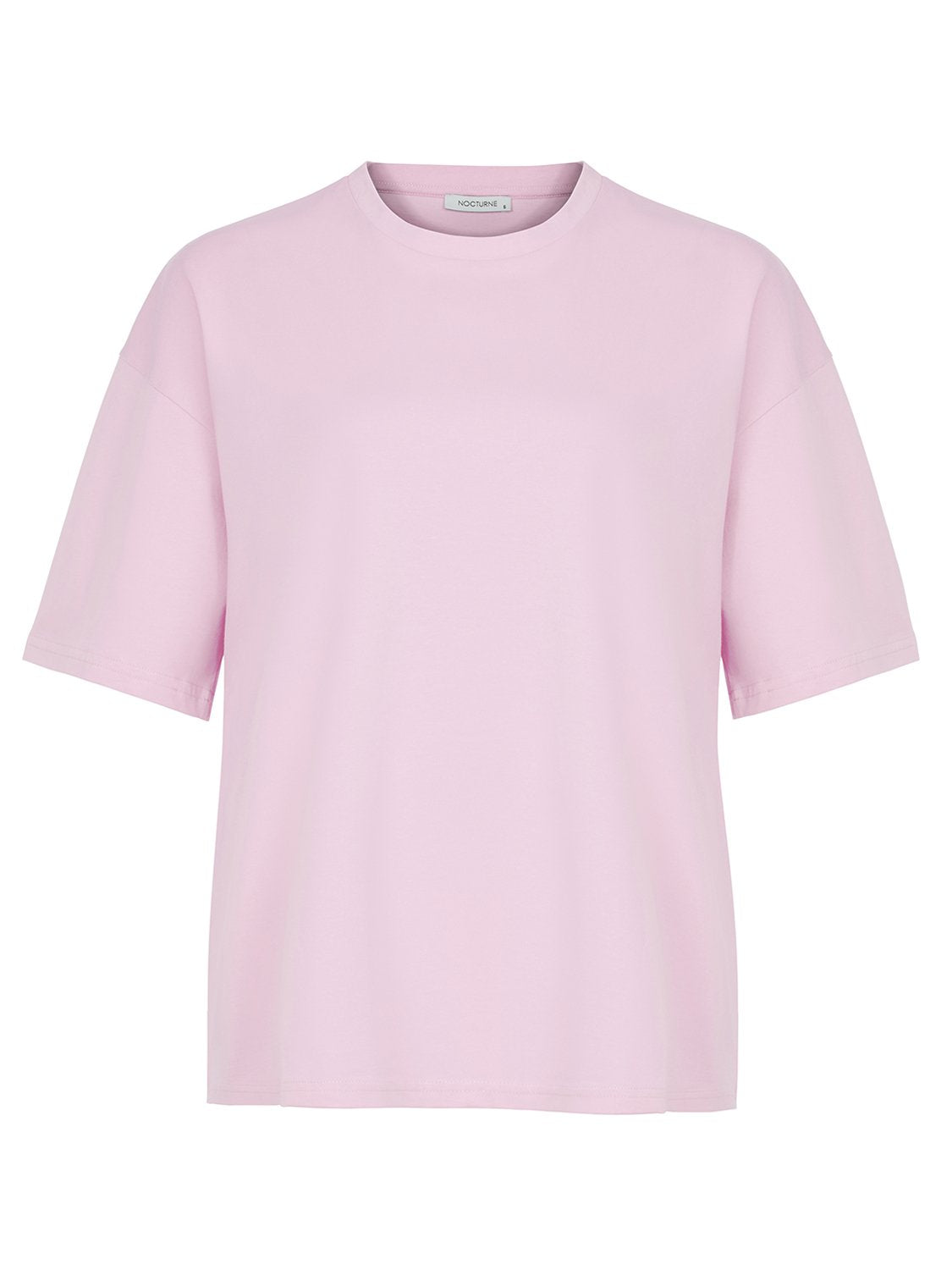 A vibrant dropped shoulder oversize t-shirt in lively blue and soft pink, featuring a crew neckline and side vents, perfect for casual summer wear.