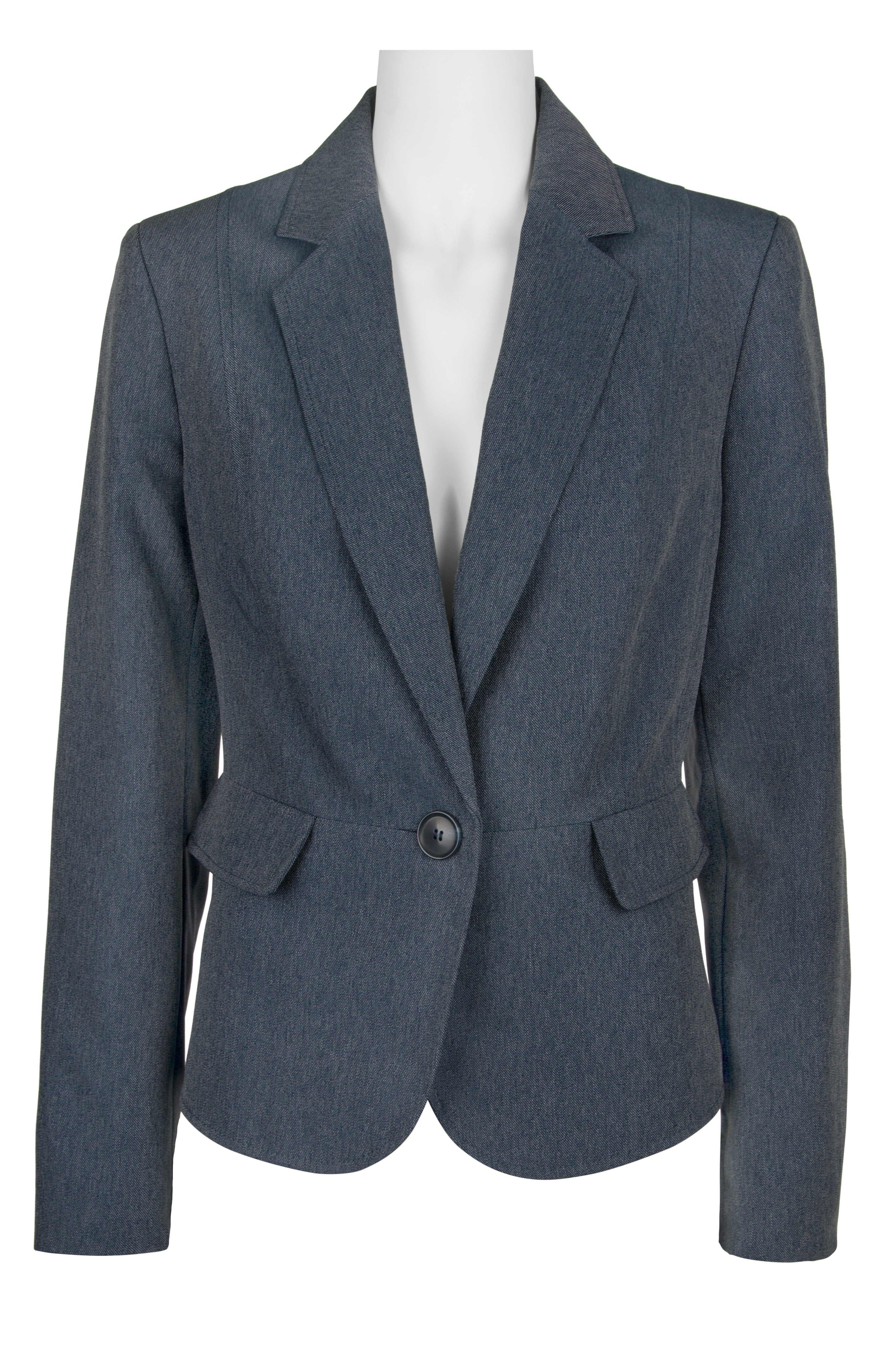 Gray women's fitted blazer.