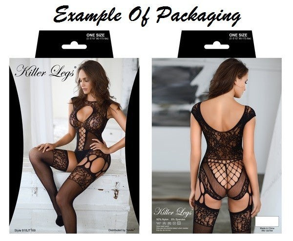 A seductive black eyelash lace two piece bodystocking showcasing intricate lace patterns and a revealing design, perfect for special occasions.