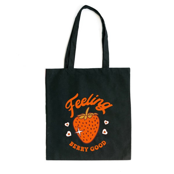 Colorful canvas tote bag with a positive design, perfect for everyday use.