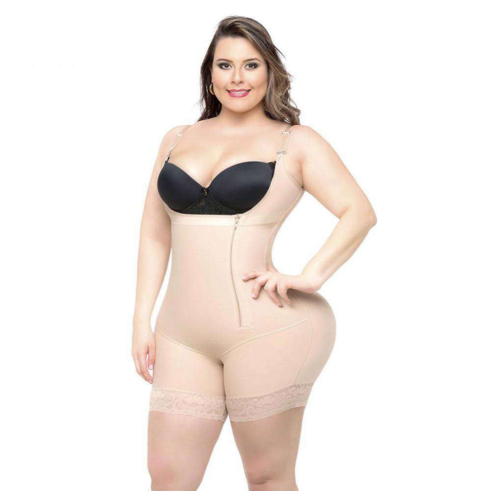 Female bodysuit full length tummy shaper designed for women, showcasing a sleek and flattering silhouette.