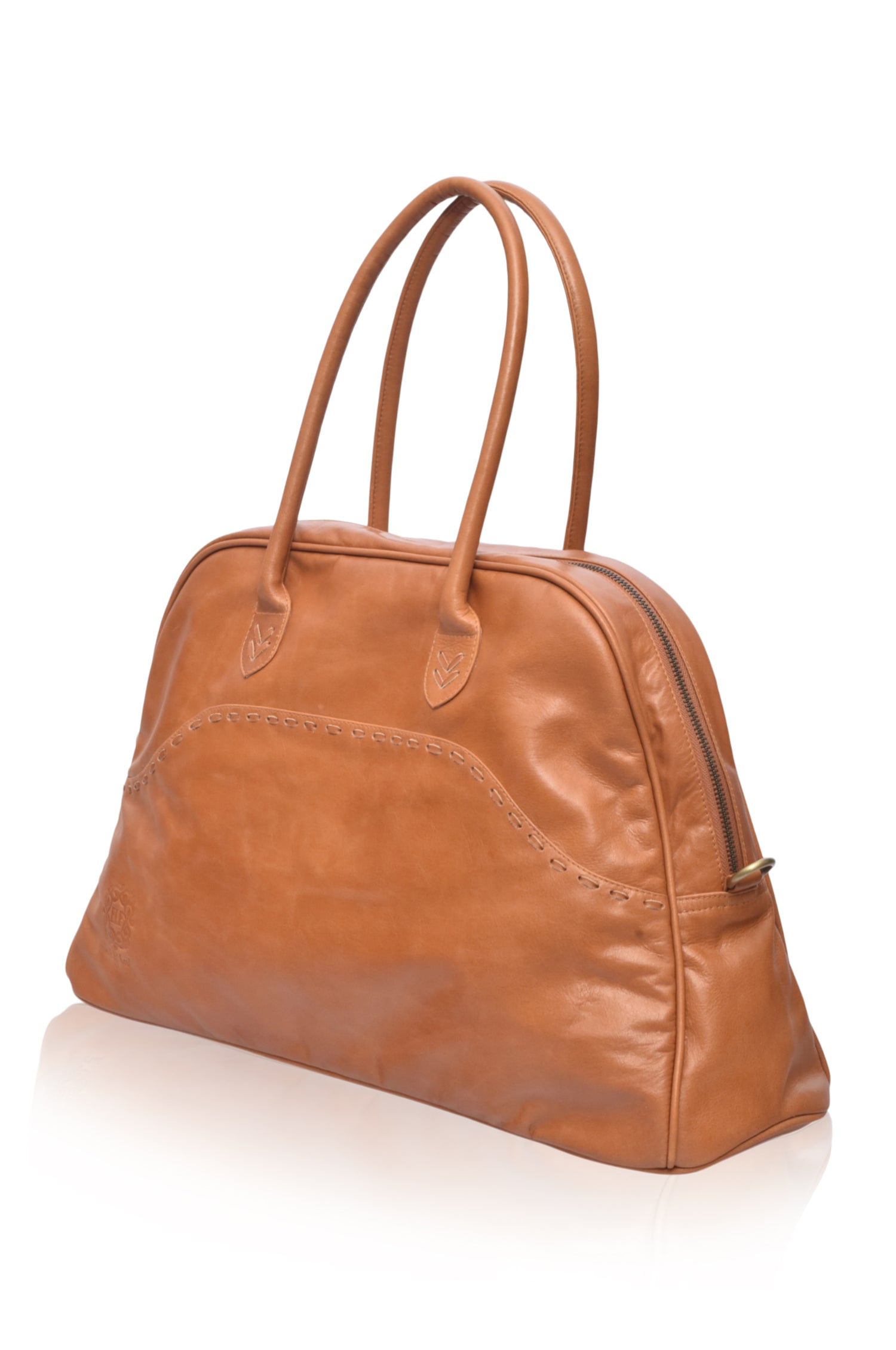 Figaro Leather Weekend Bag showcasing its elegant design and high-quality leather craftsmanship.