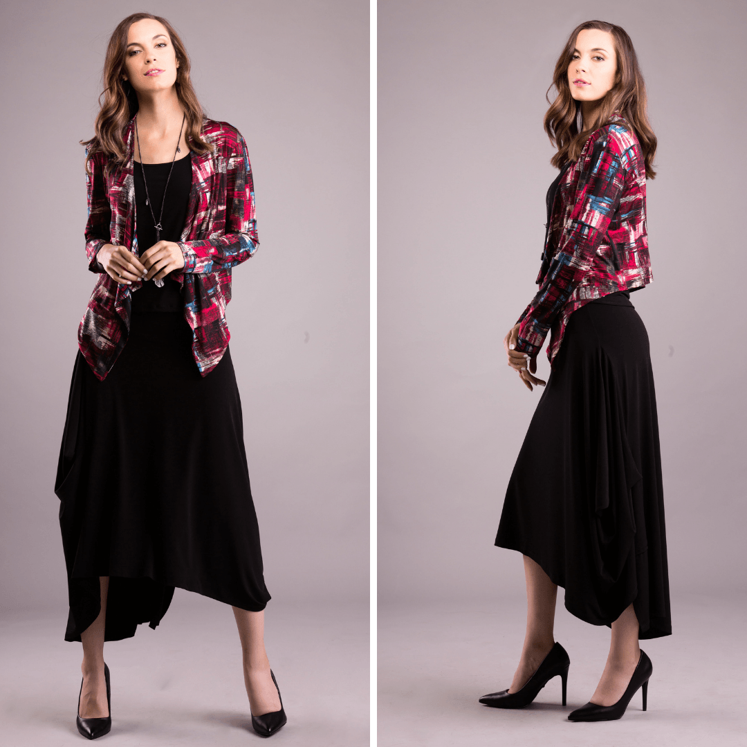 A stylish Fiore Skirt featuring a contemporary cut and soft stretch fabric, perfect for versatile wear.