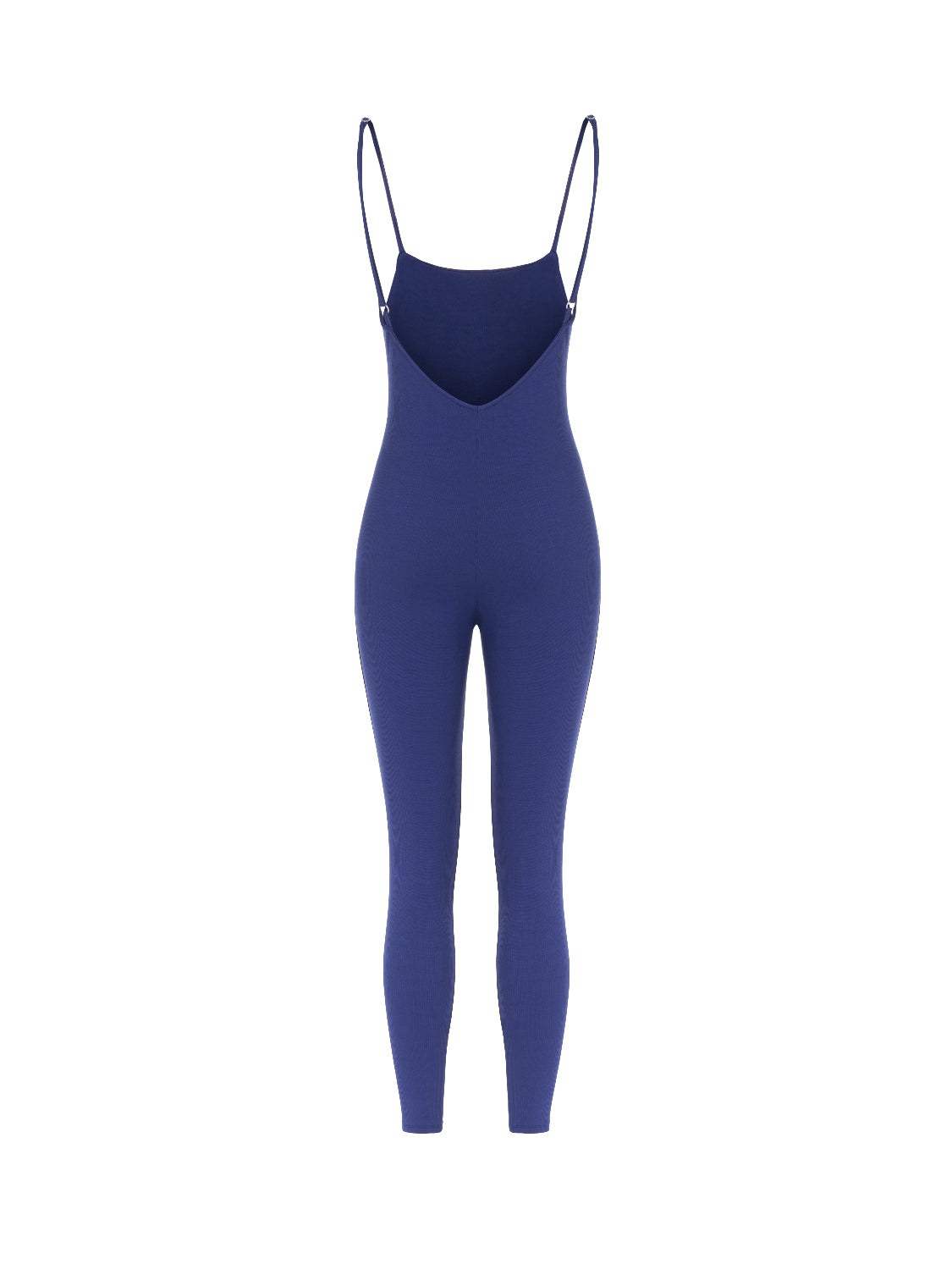 A stylish fitted bodysuit featuring adjustable spaghetti straps and a deep V back neckline, showcasing vibrant colors and a comfortable fit.