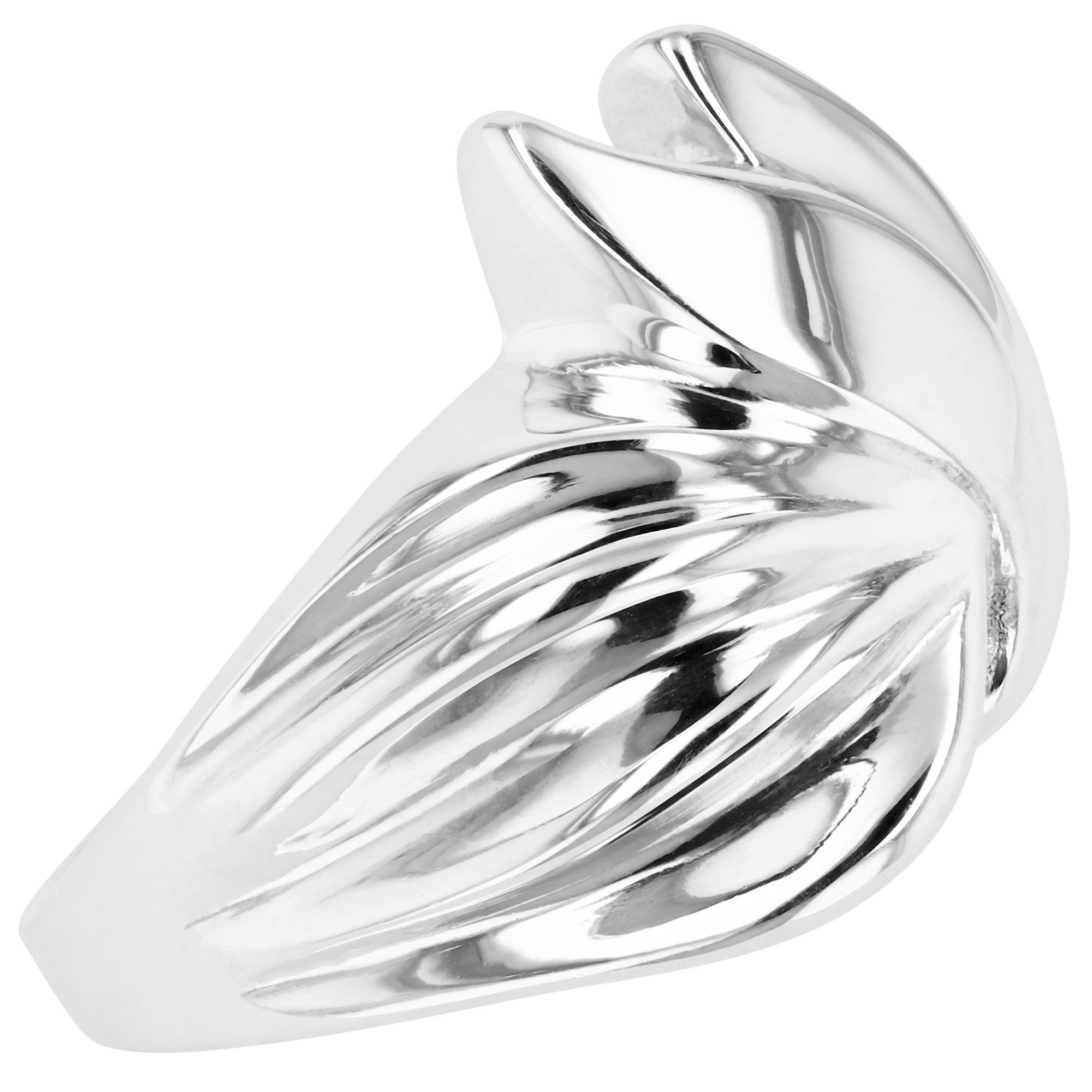 Elegant 'Flame' Ring crafted from 925 Sterling Silver with a unique design.