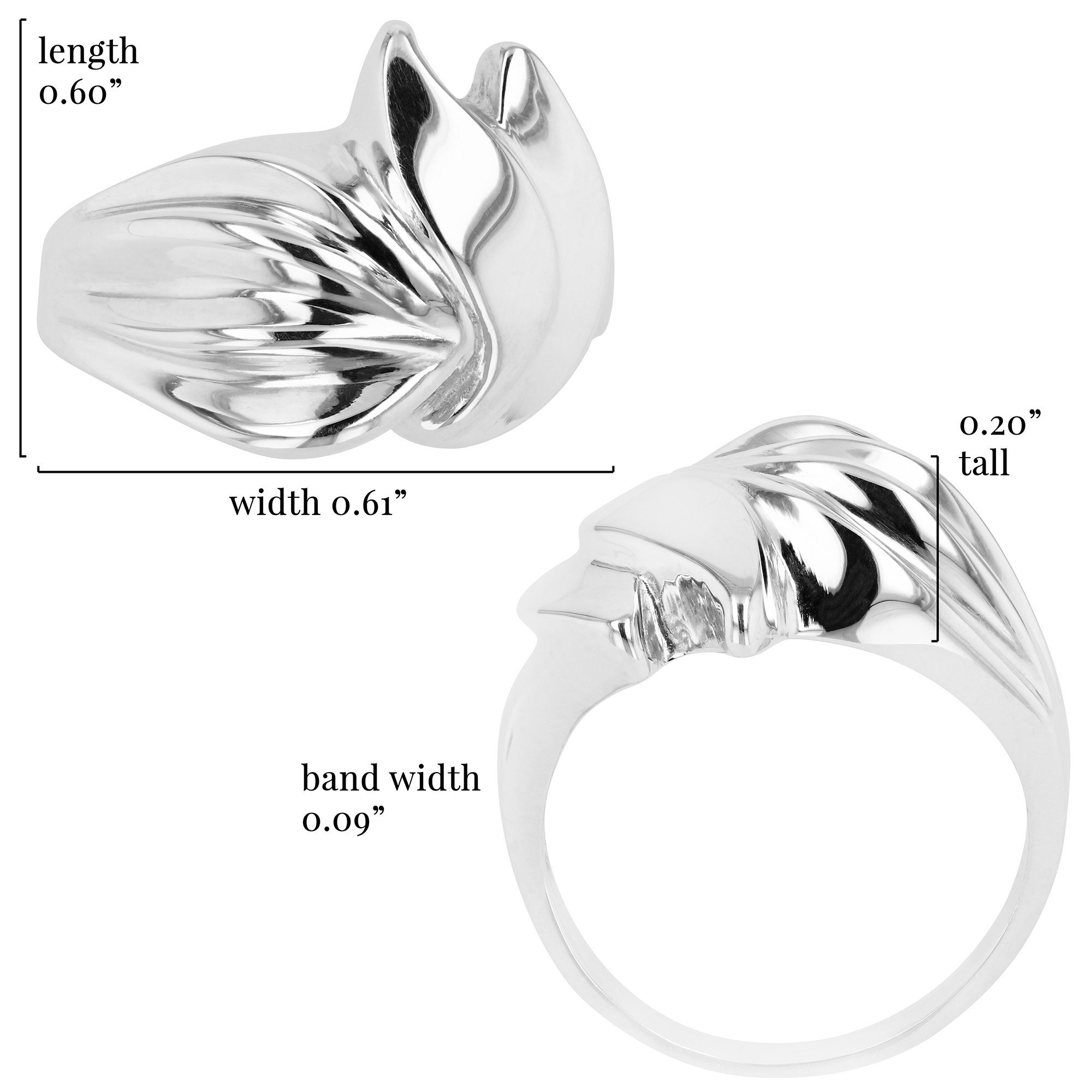 Elegant 'Flame' Ring crafted from 925 Sterling Silver with a unique design.