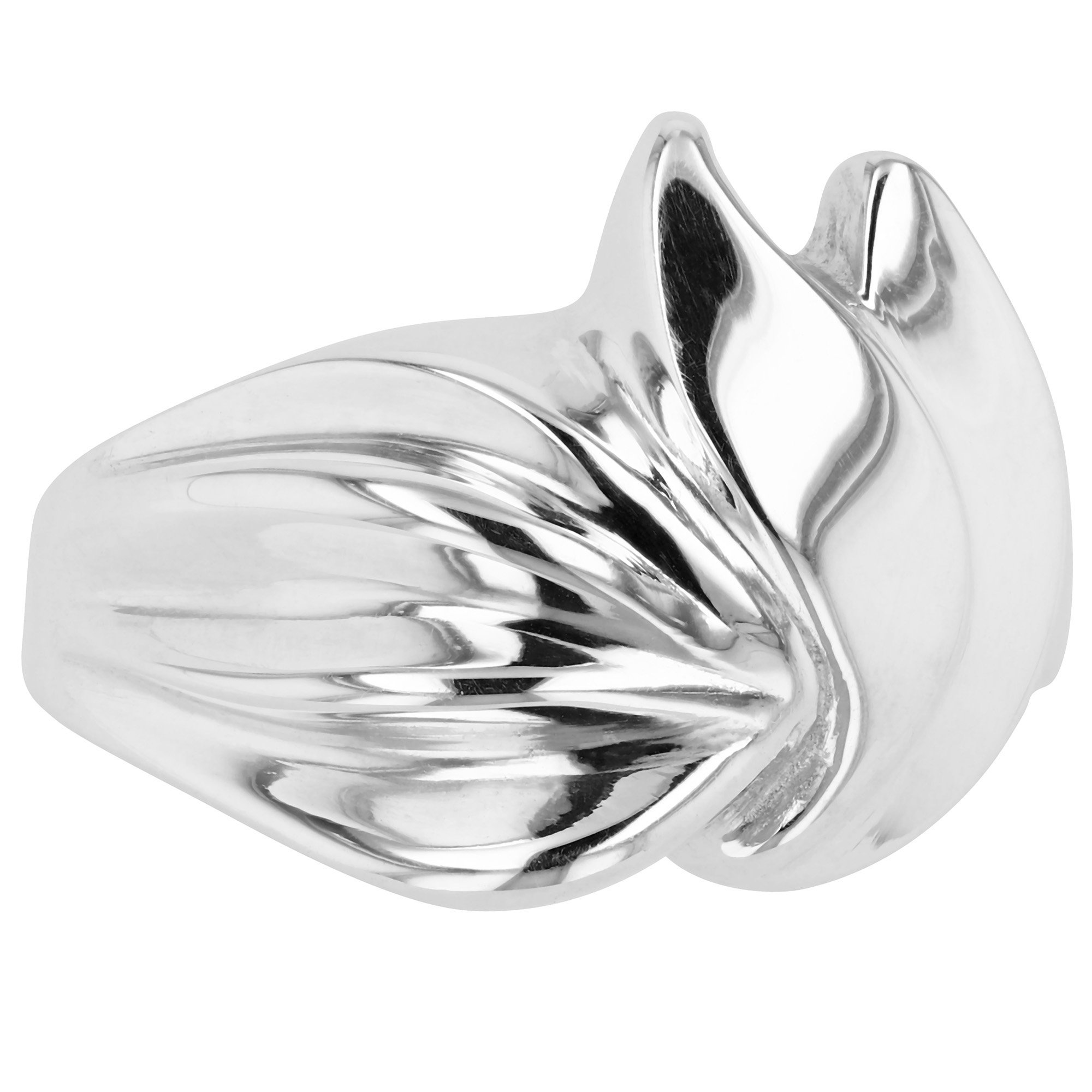 Elegant 'Flame' Ring crafted from 925 Sterling Silver with a unique design.