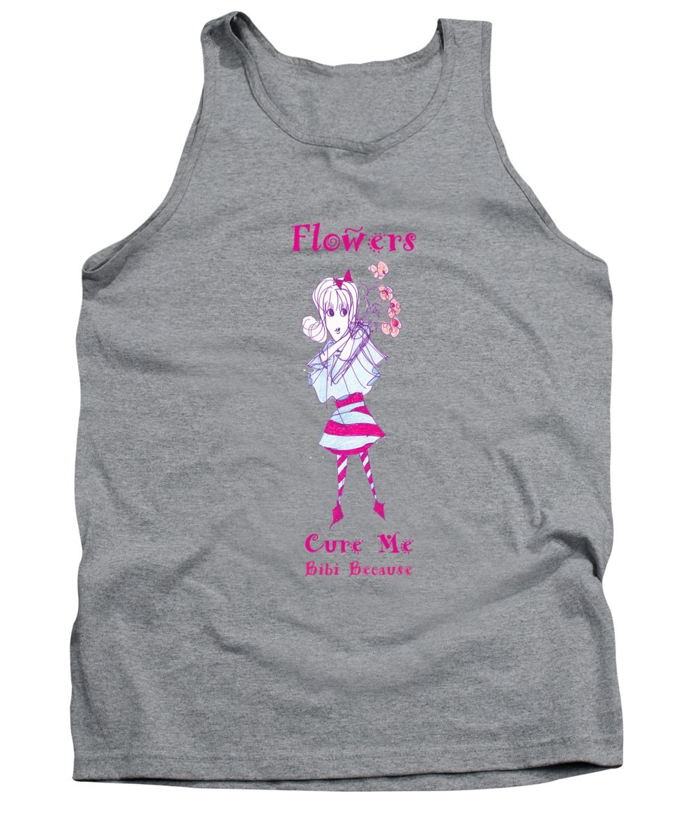 Flowers Cure Me Bibi tank top featuring a stylish floral design, made from a comfortable cotton and polyester blend.