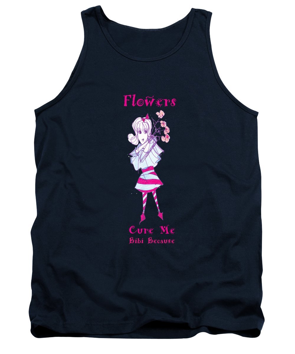 Flowers Cure Me Bibi tank top featuring a stylish floral design, made from a comfortable cotton and polyester blend.