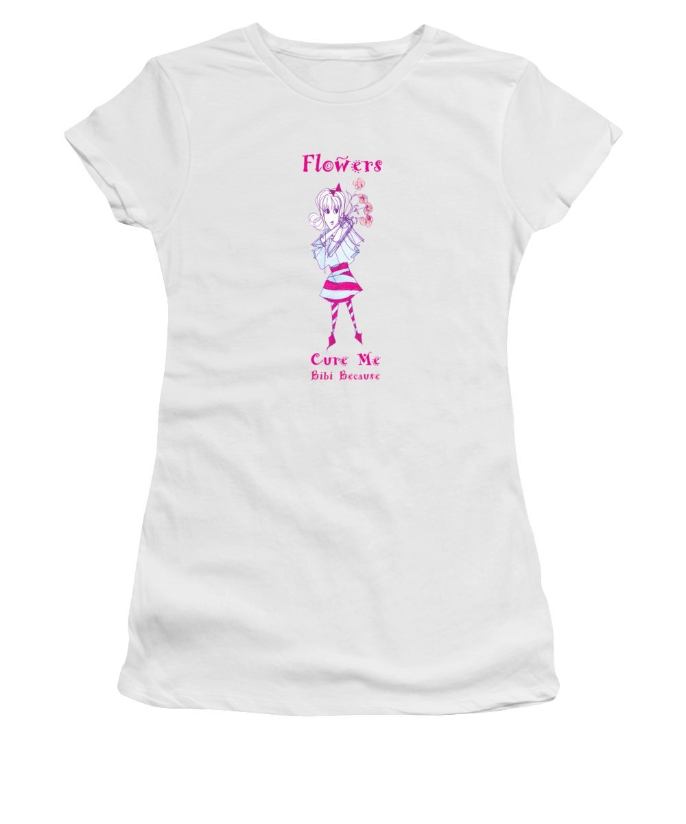 A stylish women's t-shirt featuring a floral design, made from a soft cotton-polyester blend, perfect for casual wear.