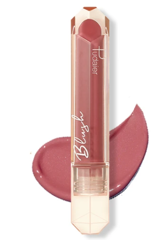 Fluid Sheer Glow Enhancer Liquid Blush #P08 in a sleek packaging, showcasing its gel-cream texture and vibrant color.