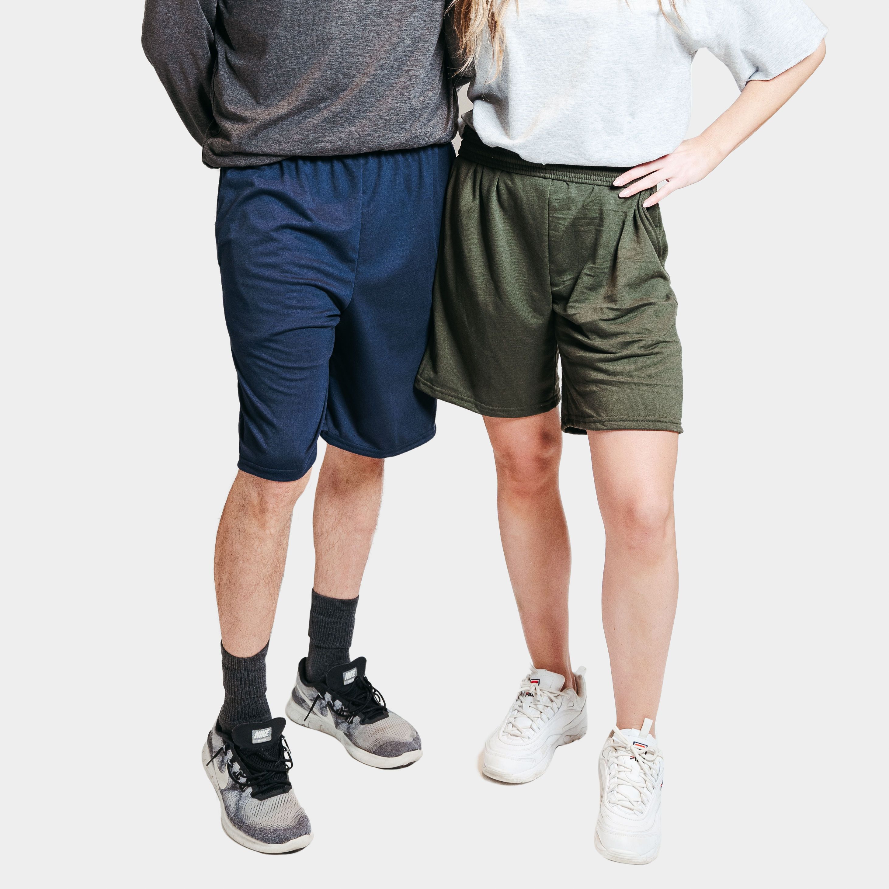 Olive French Terry Lounge Shorts with adjustable waistband and soft fabric, perfect for lounging and casual wear.