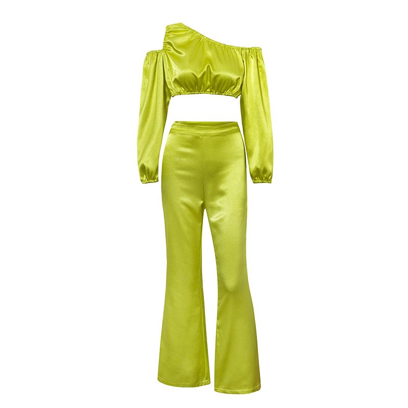 Glamaker Satin Off Shoulder Jumpsuit in solid color, showcasing elegant design and soft satin fabric.