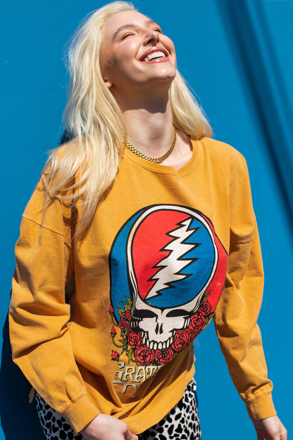 A vibrant Grateful Dead Long Sleeve Tee in various colors, showcasing its stylish design and comfortable fit.