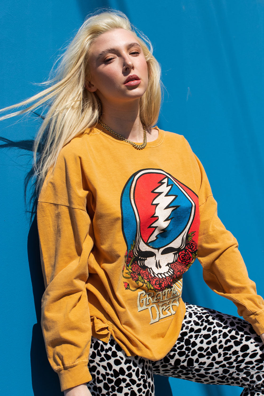 A vibrant Grateful Dead Long Sleeve Tee in various colors, showcasing its stylish design and comfortable fit.