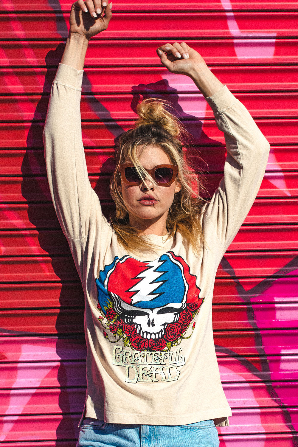 A vibrant Grateful Dead Long Sleeve Tee in various colors, showcasing its stylish design and comfortable fit.