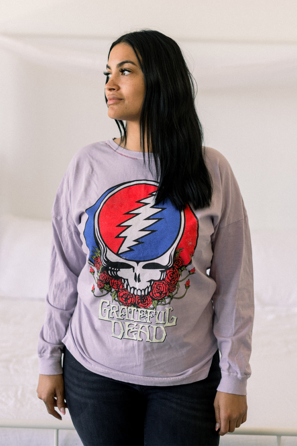 A vibrant Grateful Dead Long Sleeve Tee in various colors, showcasing its stylish design and comfortable fit.