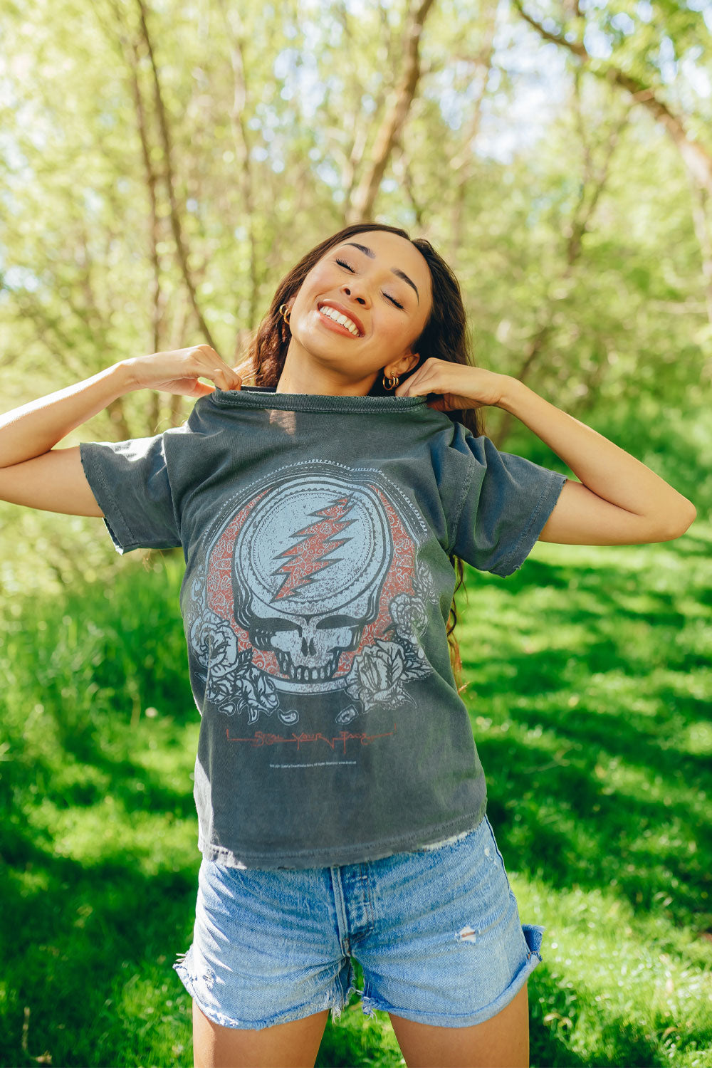 Grateful Dead Sunkissed Classic Tee made from organic cotton, featuring a vintage design and low impact dyes, perfect for casual wear.