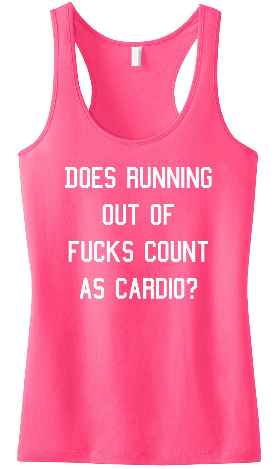 Pink Gym Class Tank Top with humorous slogan, sheer mini rib knit fabric, and racerback design, perfect for workouts.