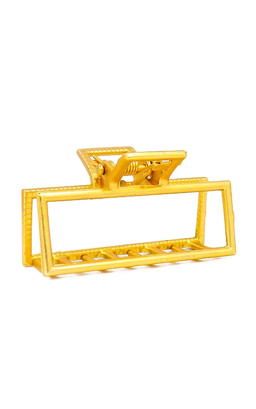 Elegant gold hair clip made of durable metal alloy, perfect for styling hair.