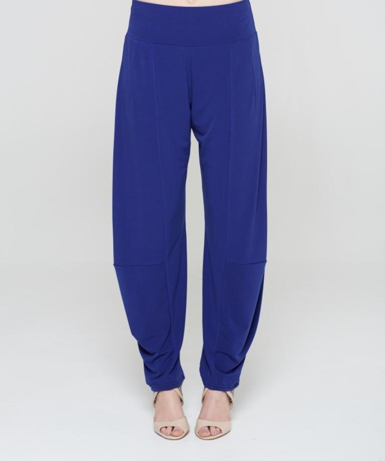 A pair of stylish Harem Pants featuring a wide elastic waistband, made from a soft polyester-spandex blend, perfect for casual wear.