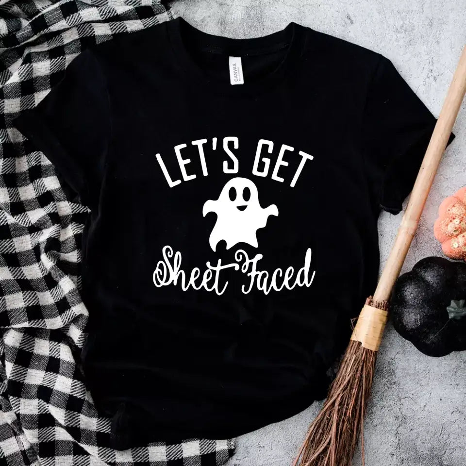 A stylish Haunted Humor Halloween Couples Tee featuring a fun design, perfect for besties and couples celebrating Halloween together.