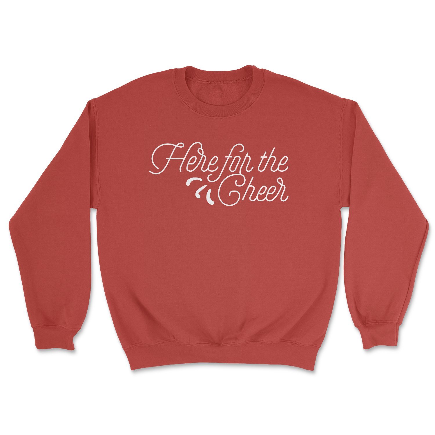 A cozy Here For The Cheer Sweatshirt featuring a cheerful design, perfect for casual wear and cheering events.