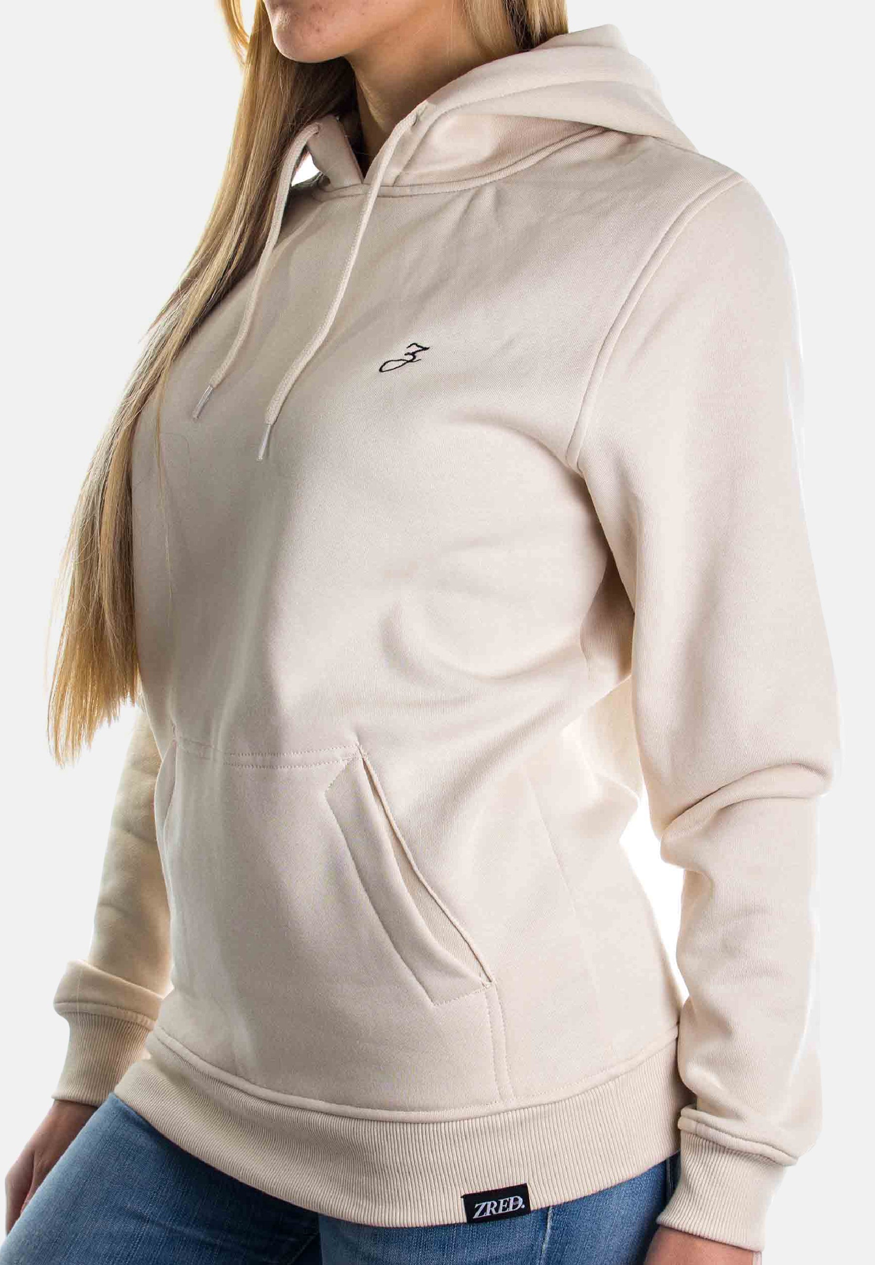 Damen HIGH STD Hoodie in Sandfarbe, hochwertig verarbeitet mit stylischen Details.