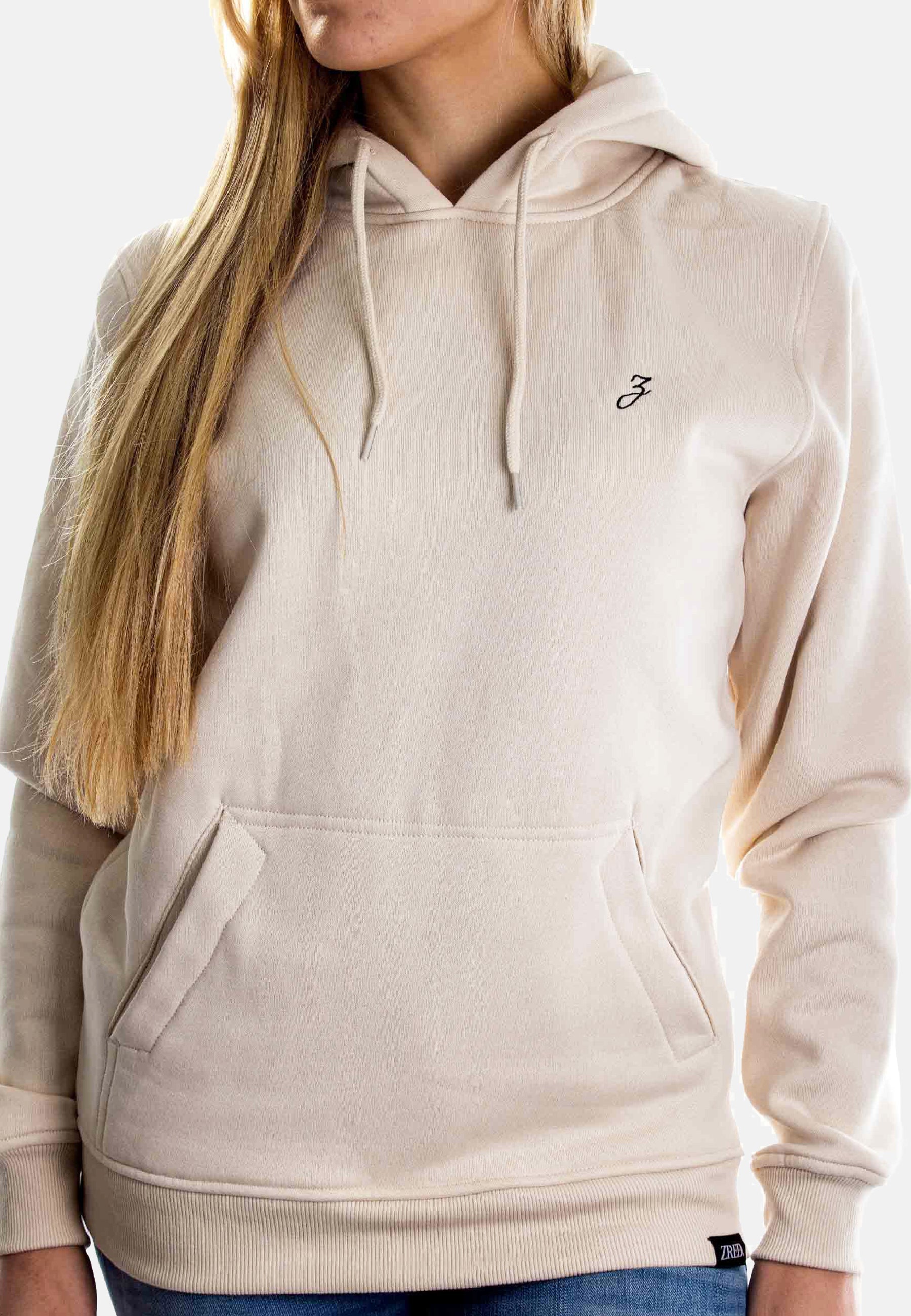 Damen HIGH STD Hoodie in Sandfarbe, hochwertig verarbeitet mit stylischen Details.