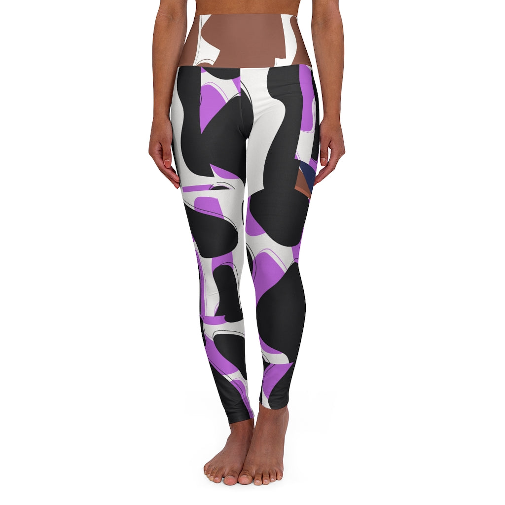 High Waisted Yoga Leggings in a stylish design, showcasing a skinny fit and double layer waistband, perfect for workouts and yoga.