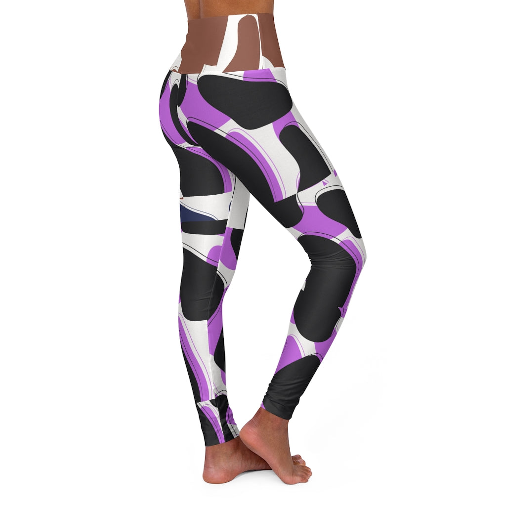 High Waisted Yoga Leggings in a stylish design, showcasing a skinny fit and double layer waistband, perfect for workouts and yoga.