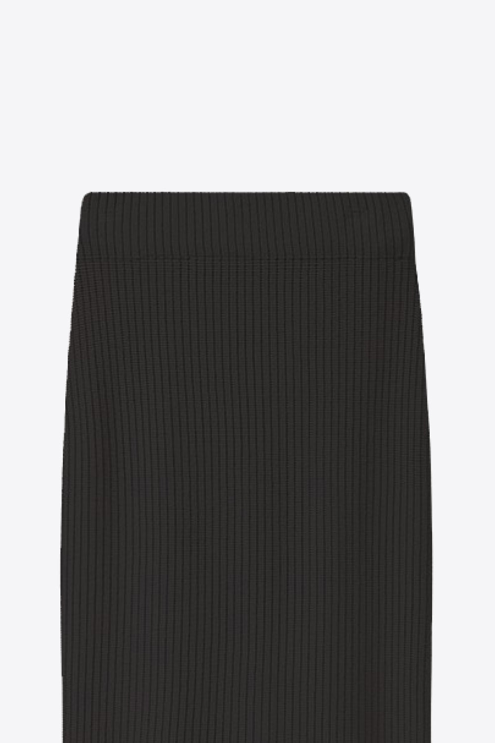 High-Waist Knit Fishtail Skirt displayed in a flat lay style, showcasing its chic ruffle detailing and solid color.