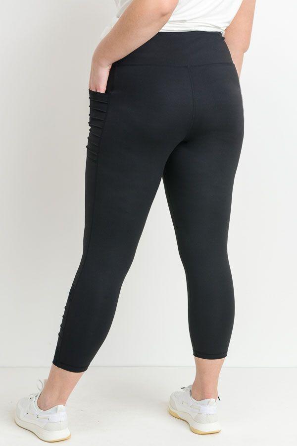 Highwaist Moto Ribbed Full Leggings featuring mesh panels and deep ribbed pockets, perfect for active wear and lounging.