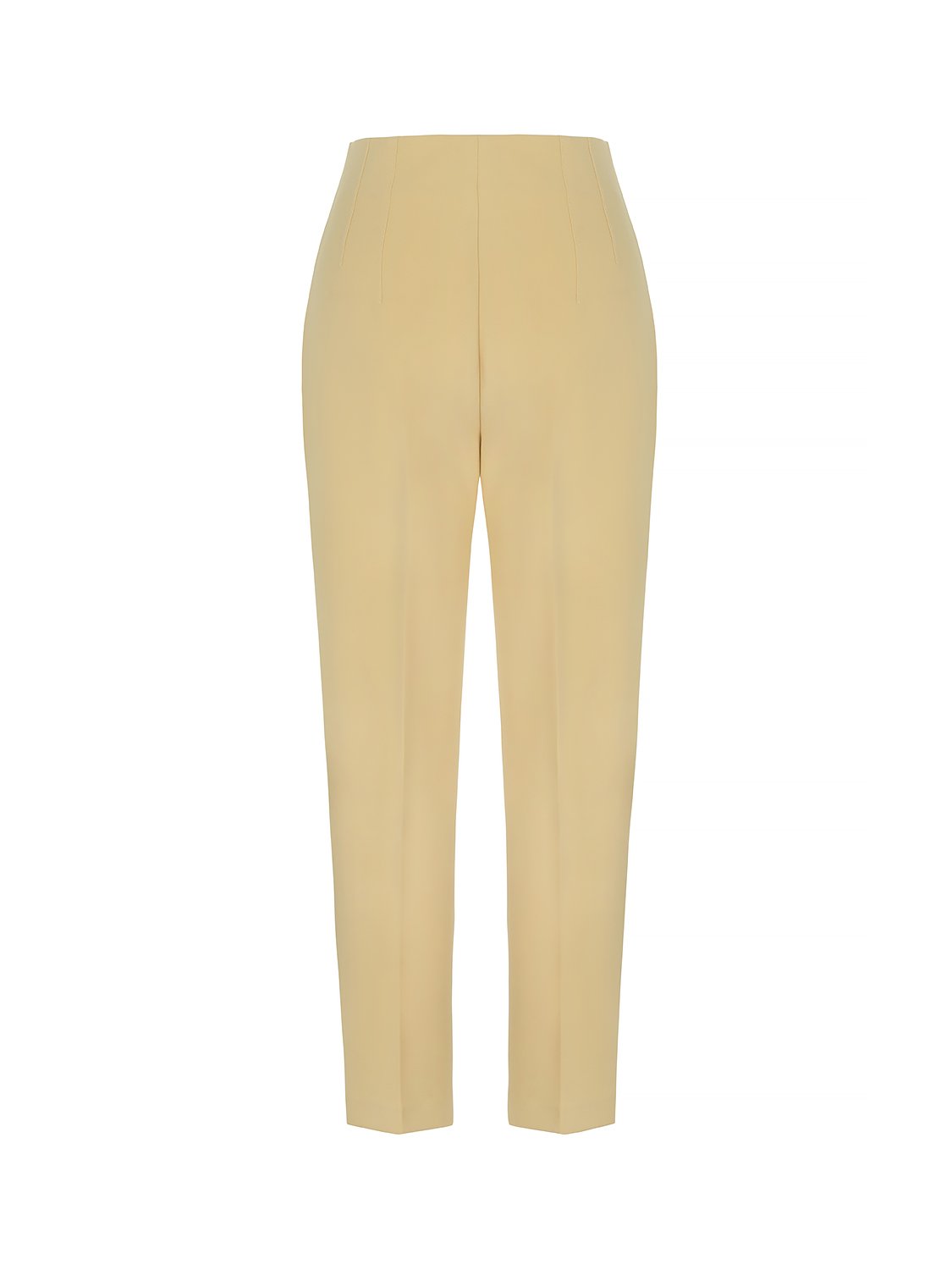 High-waisted tapered pants featuring side welt pockets and a sleek silhouette, perfect for casual and formal wear.