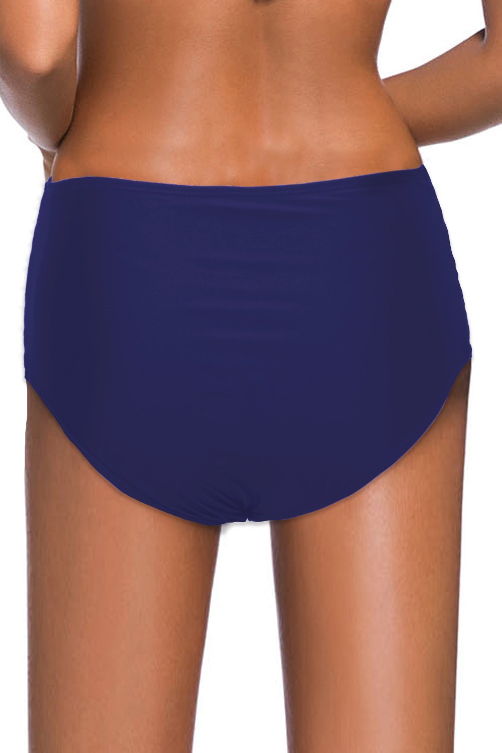 Hollow-out Sides High Waist Swim Bottoms featuring a chic design with cutouts and full back coverage, perfect for stylish beach outings.