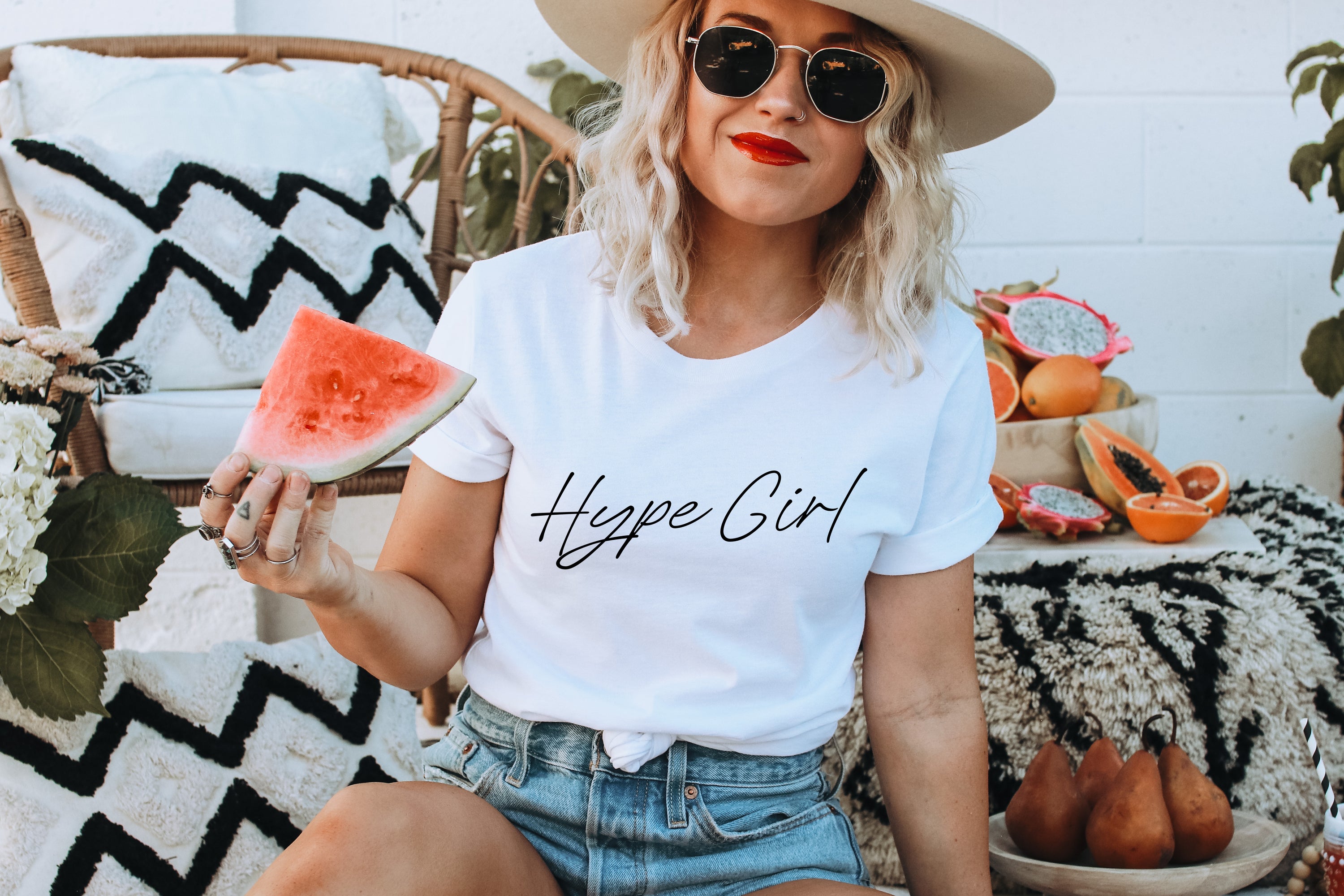 Hype Girl Unisex Tee in various colors, showcasing its soft fabric and stylish design.