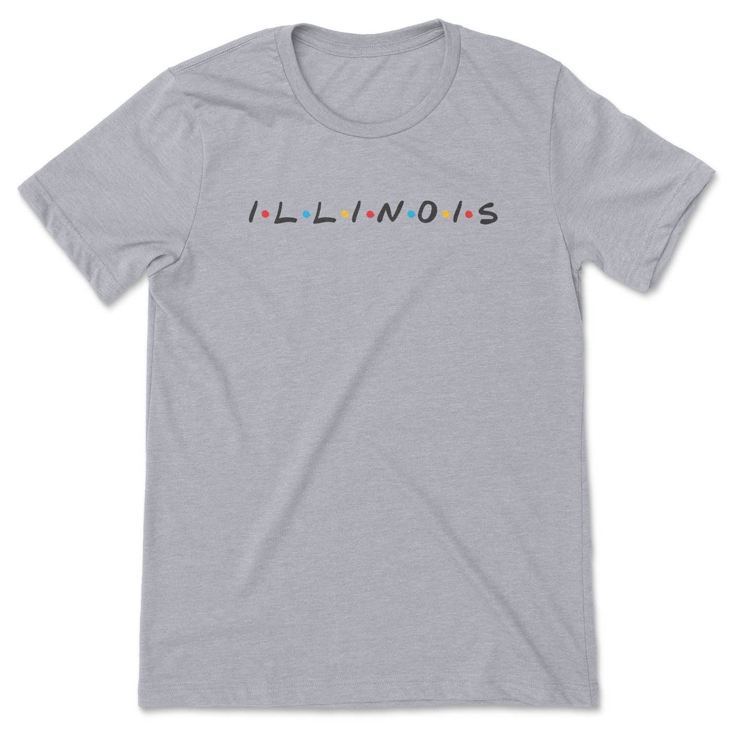 Illinois Friends Tee featuring a stylish design inspired by the iconic TV show Friends, made in the USA.