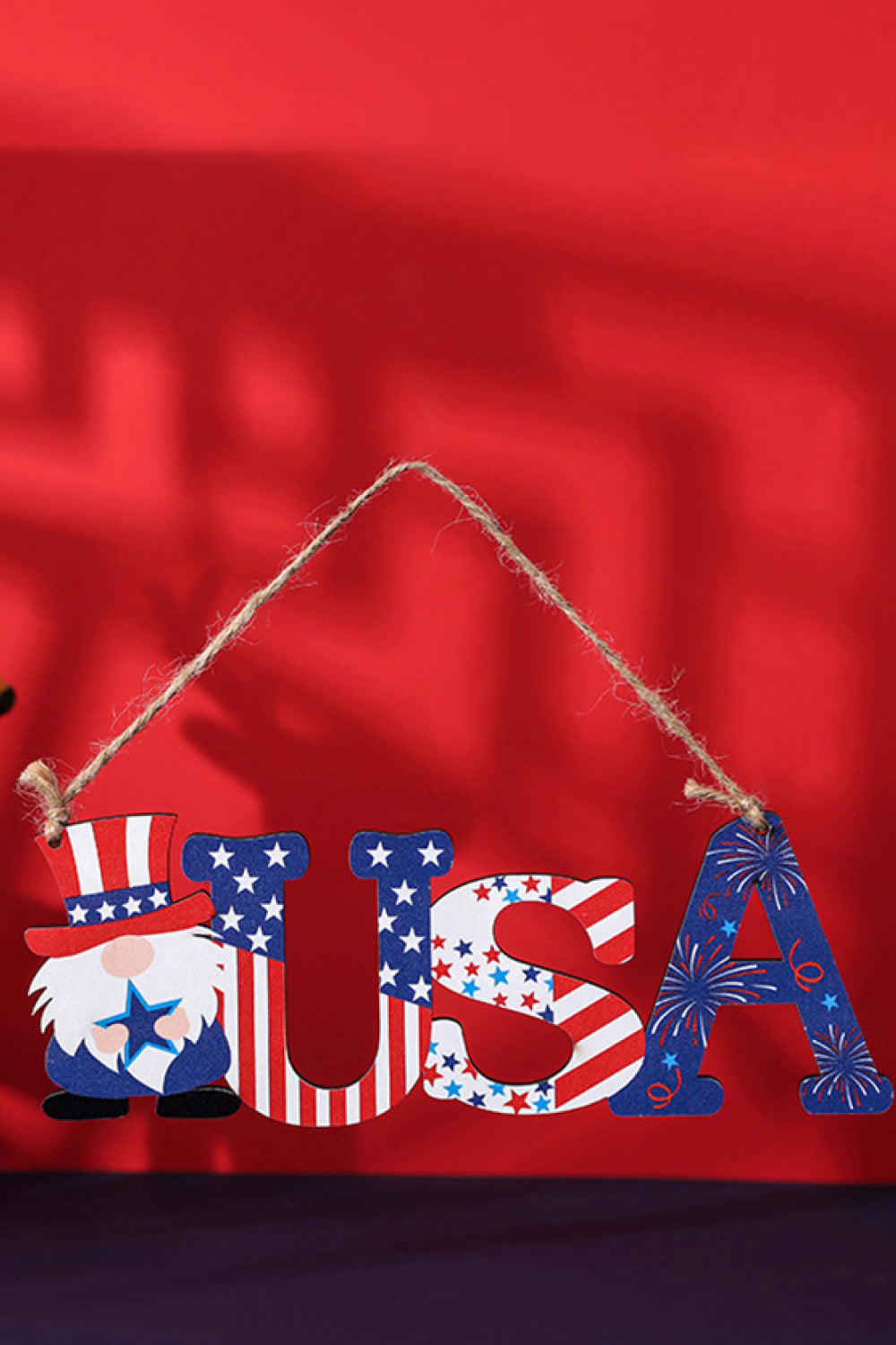 Independence Day Letter Decorative Ornament made of wood, featuring a festive design perfect for patriotic celebrations.