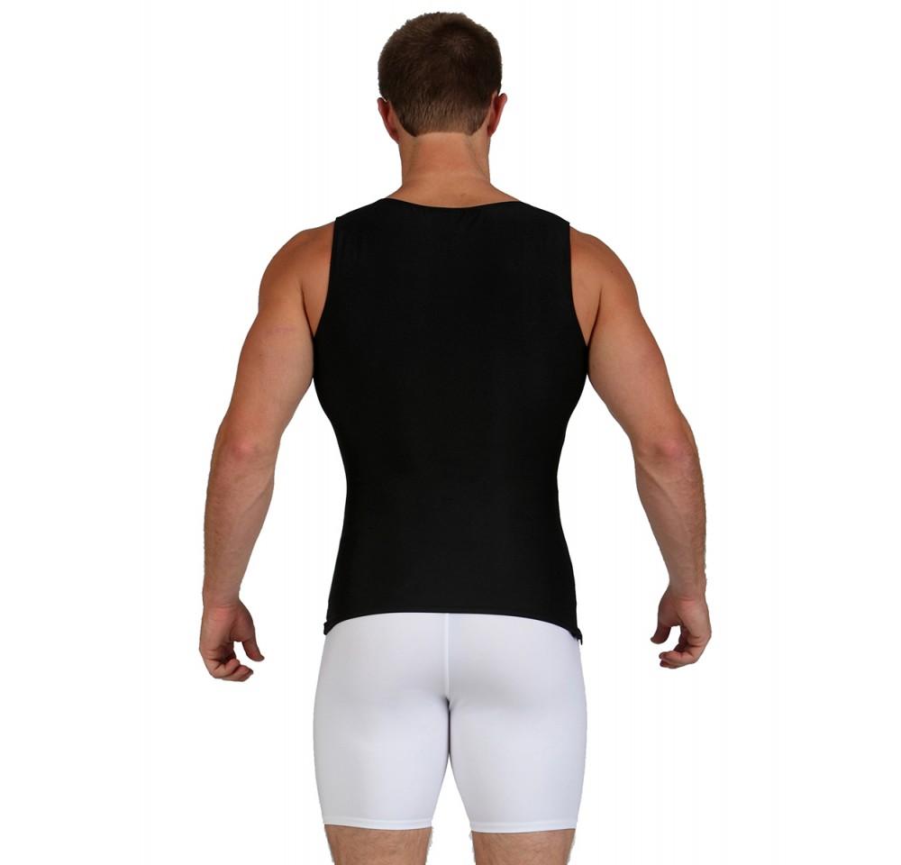 Insta Slim Compression Sleeveless Muscle Tank with Zipper MS00Z1, showcasing its sleek design and side zipper feature.