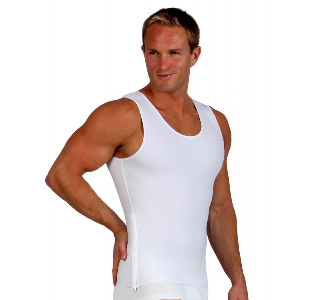 Insta Slim Compression Sleeveless Muscle Tank with Zipper MS00Z1, showcasing its sleek design and side zipper feature.