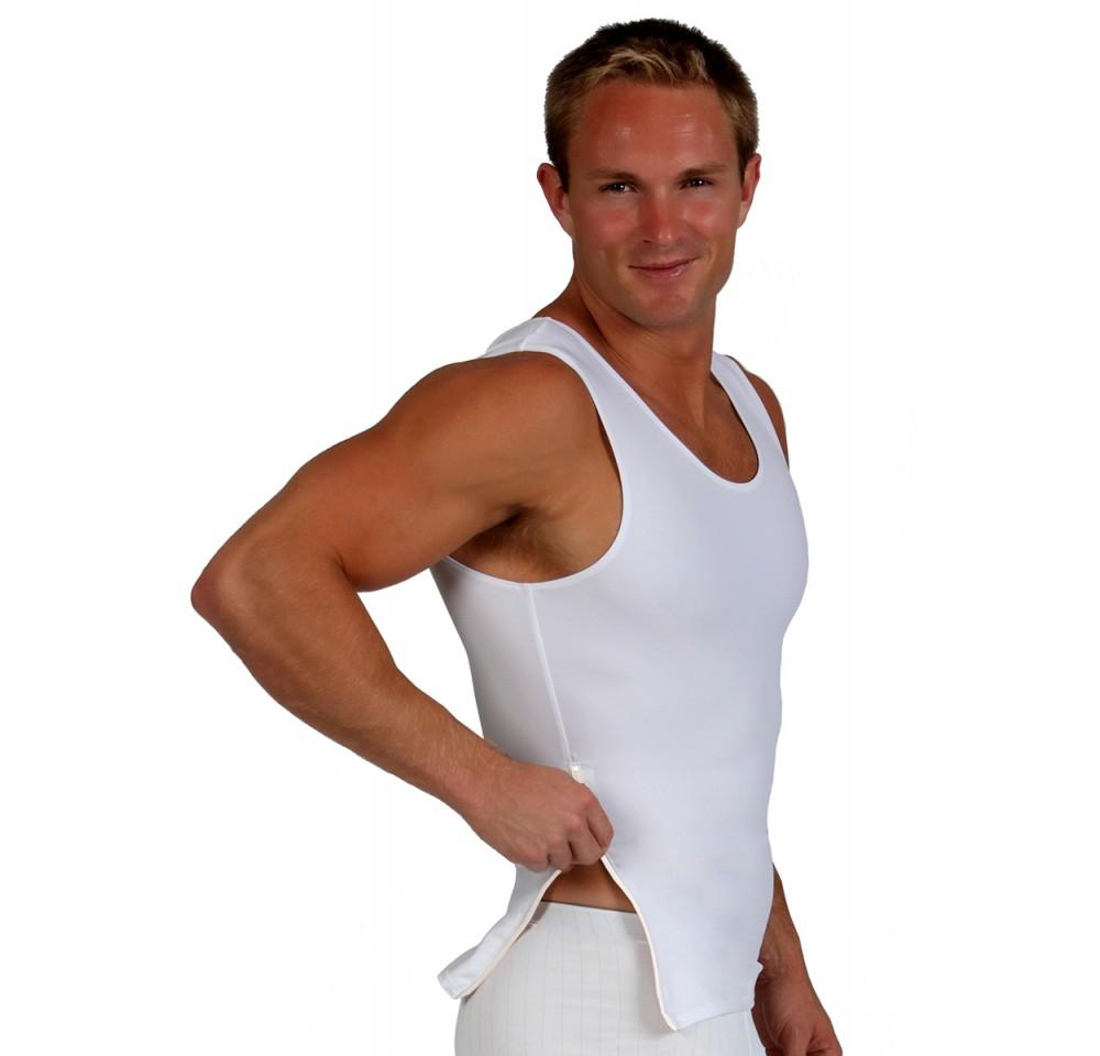 Insta Slim Compression Sleeveless Muscle Tank with Zipper MS00Z1, showcasing its sleek design and side zipper feature.