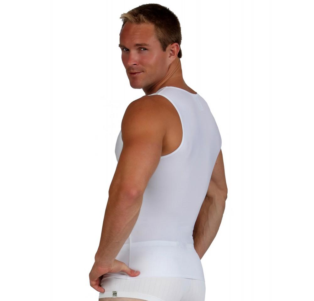 Insta Slim Compression Sleeveless Muscle Tank with Zipper MS00Z1, showcasing its sleek design and side zipper feature.