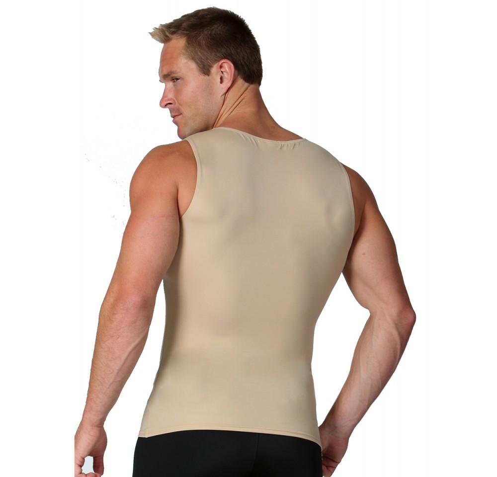 Insta Slim Compression Sleeveless Muscle Tank with Zipper MS00Z1, showcasing its sleek design and side zipper feature.