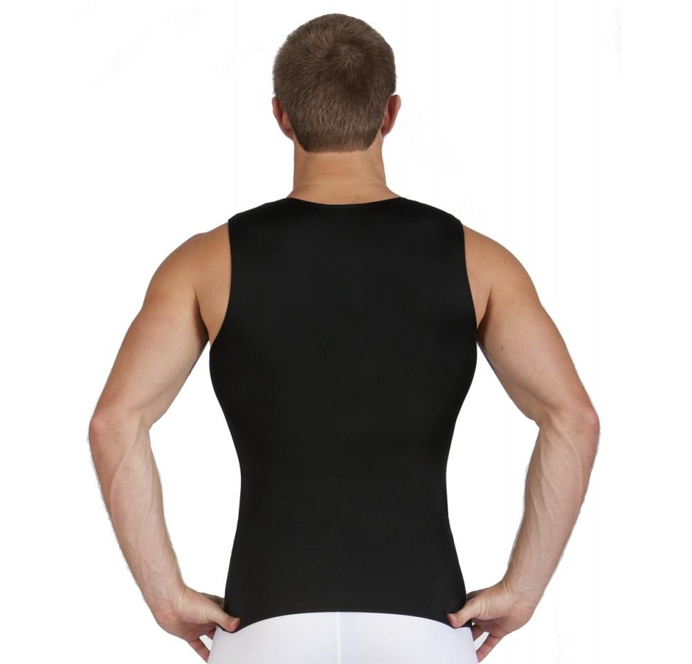 Insta Slim Compression Sleeveless V-Neck Tank VS00N1 in black, showcasing its sleek design and comfortable fit.