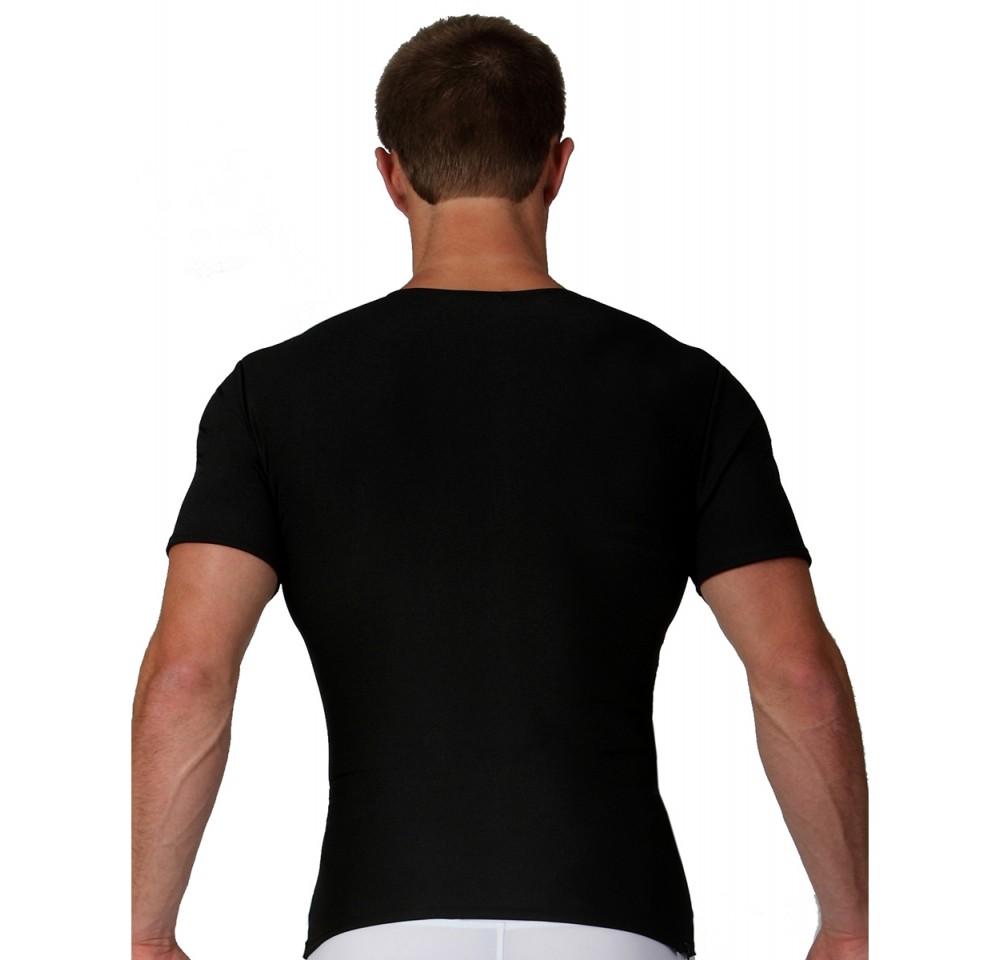 Insta Slim High Compression Crew Neck Shirt TS00Z1, featuring a side zipper and made from a blend of nylon and spandex for comfort and support.