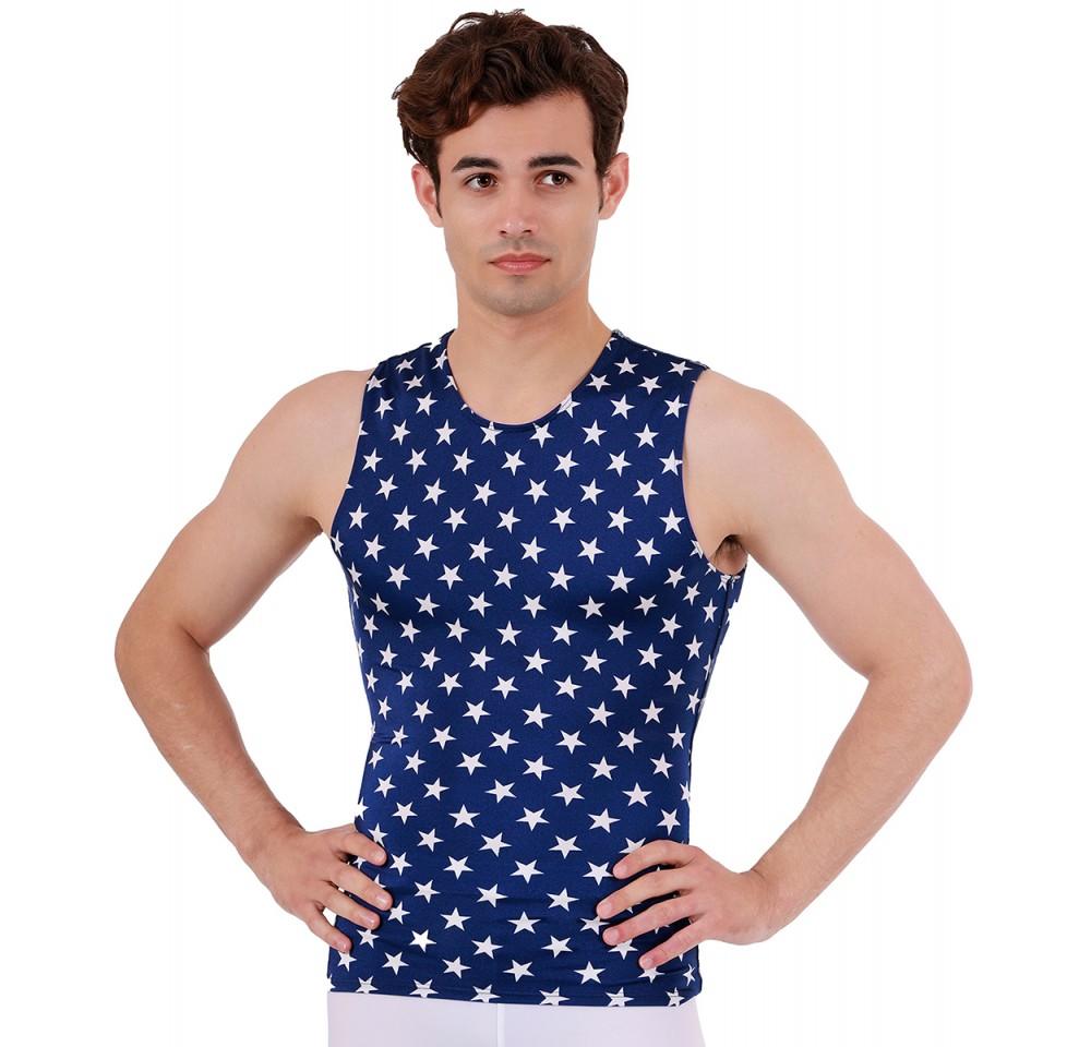 Insta Slim Stars Activewear Sleeveless Crew-Neck tank top in a stylish design, showcasing its breathable fabric and medium compression fit.