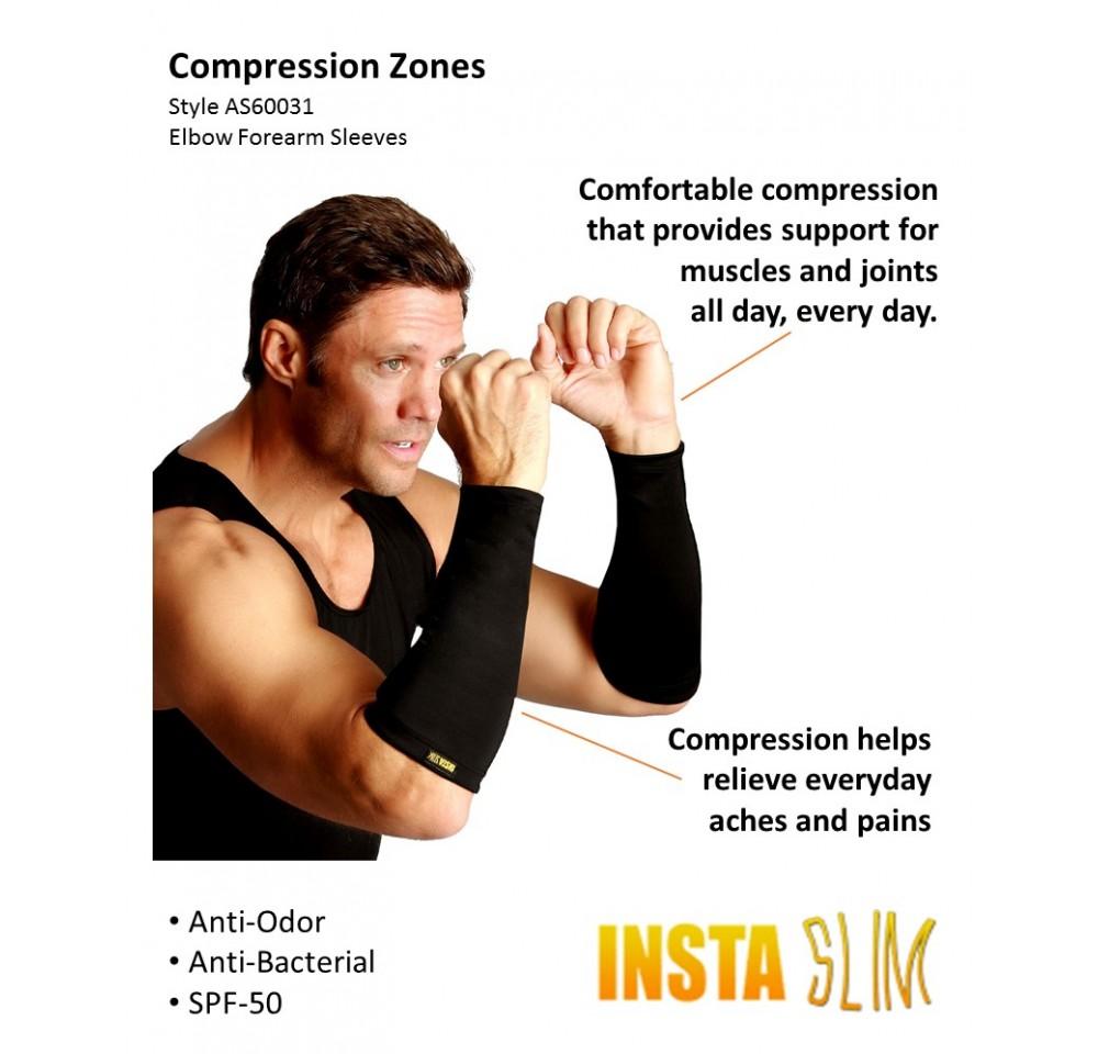 Insta Slim Unisex Compression Elbow and Forearm Sleeves AS60031, designed for comfort and support during activities.