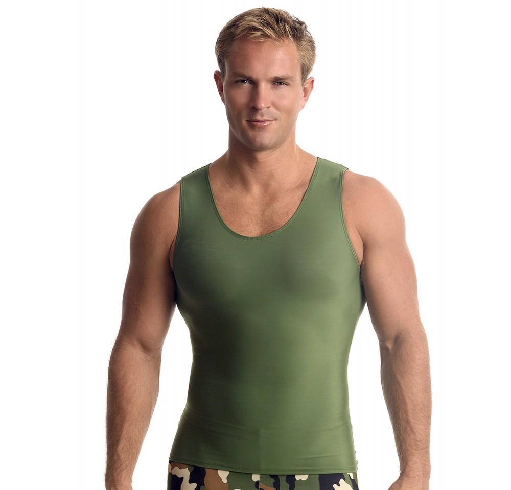 Insta Slim USA Activewear Compression Muscle Tank MA0001, showcasing its sleek design and compression fit for enhanced performance.