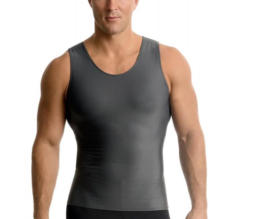 Insta Slim USA Activewear Compression Muscle Tank MA0001, showcasing its sleek design and compression fit for enhanced performance.