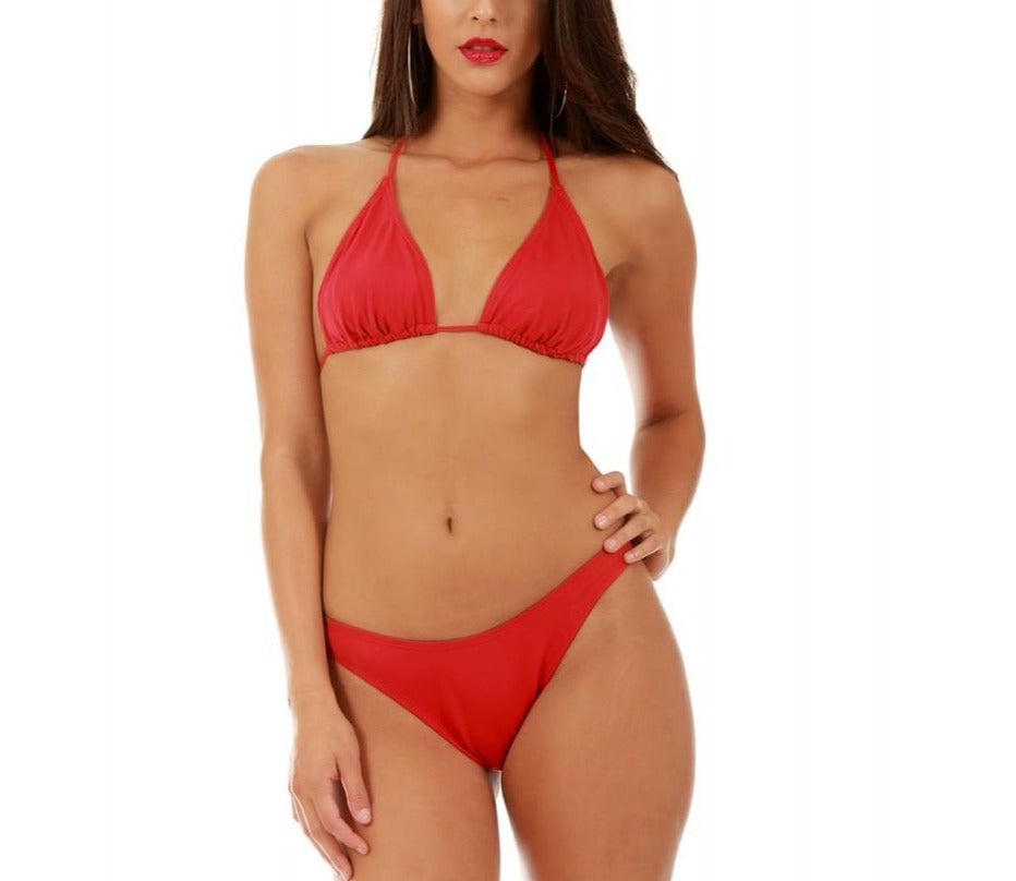 InstantFigure Bikini Triangle Halter Top 13114T featuring adjustable spaghetti straps and a stylish triangle design, perfect for beach or pool wear.